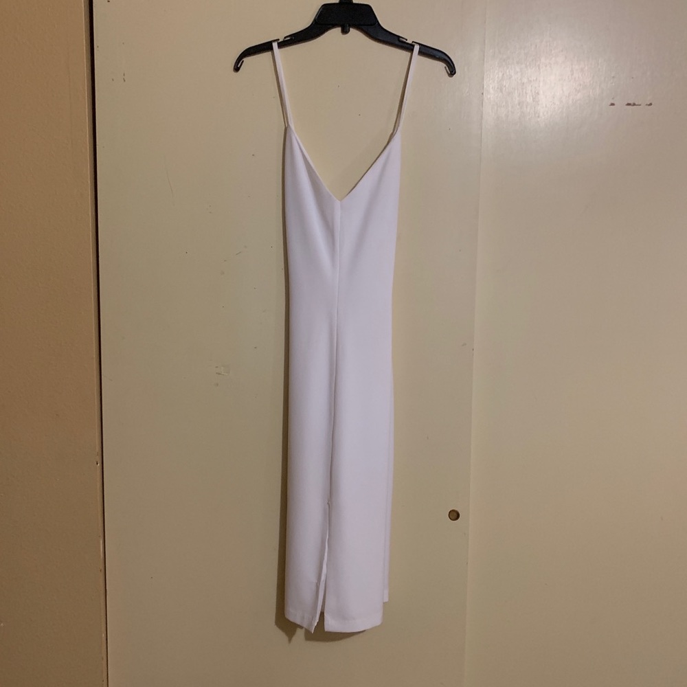 Midi low cut v-neck cross cross dress